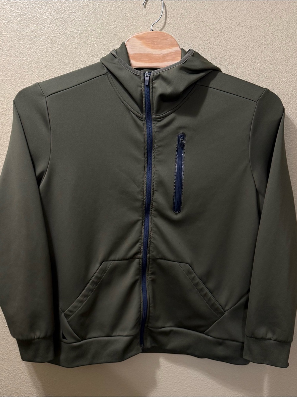 Men’s XXL UNTUCKit Olive Green Rivera Full Zip Long Sleeve Hoodie Sweatshirt